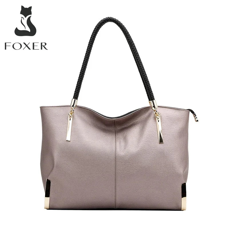 Damen Handtasche aus Rindsleder – Elegante Schultertasche mit Reißverschluss und großem Stauraum