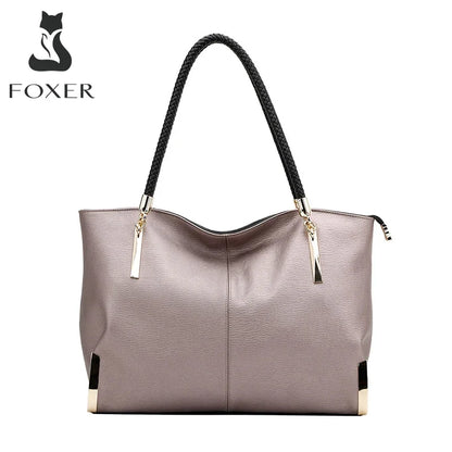 Damen Handtasche aus Rindsleder – Elegante Schultertasche mit Reißverschluss und großem Stauraum