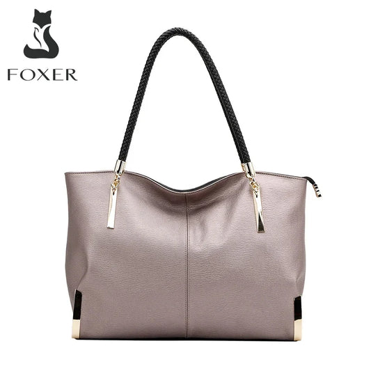 Damen Handtasche aus Rindsleder – Elegante Schultertasche mit Reißverschluss und großem Stauraum
