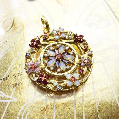 Damen-Charm-Anhänger Amulett magisch Natur Elemente aus Sterlingsilber