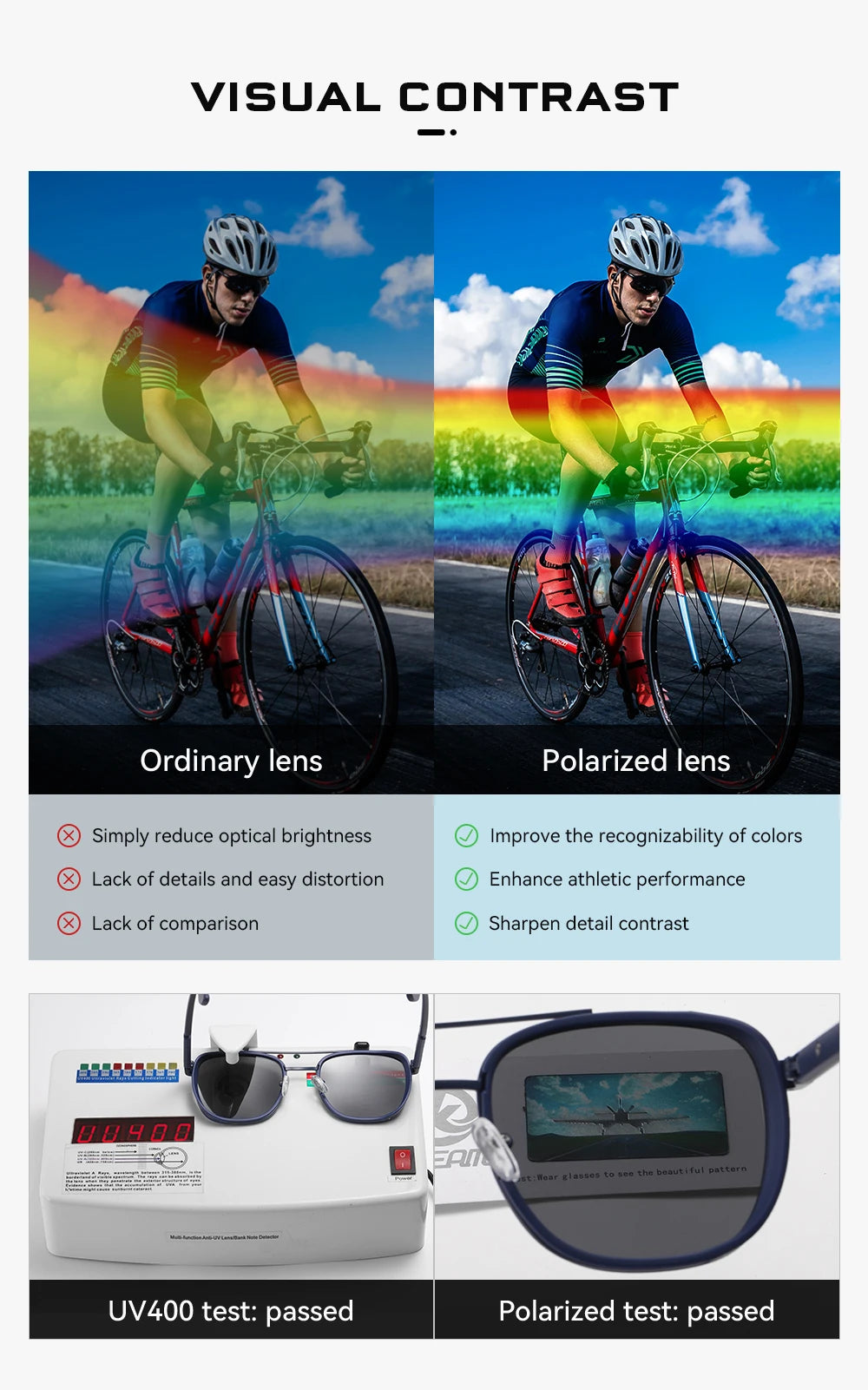 Sonnenbrille Vollrand TR90 polarisiert Angeln Fahren Herren