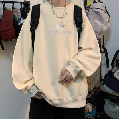 Herren Sweatshirt im y2k Stil mit O-Neck und Hip Hop Design