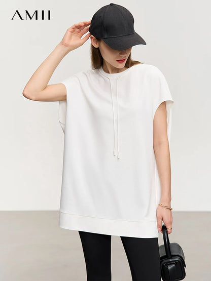 Damen T-Shirt im minimalistischen Stil mit lässigen kurzen Ärmeln