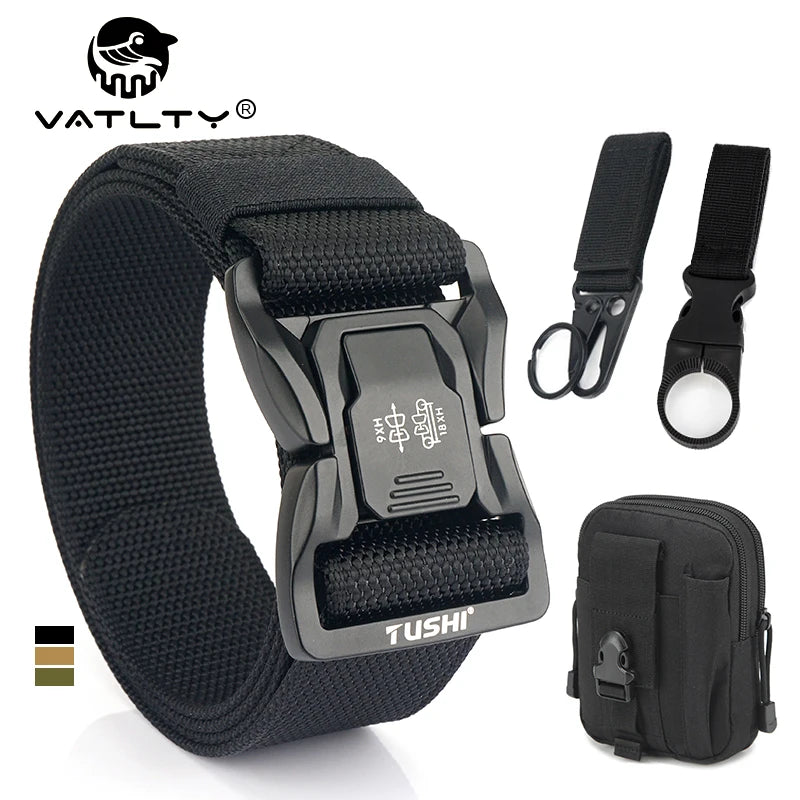 VATLTY New 4.3cm Tactical Outdoor Belt Tight Nylon Aluminum Buckle Quick Release Men's Military Belt Casual Wide Waistband Male