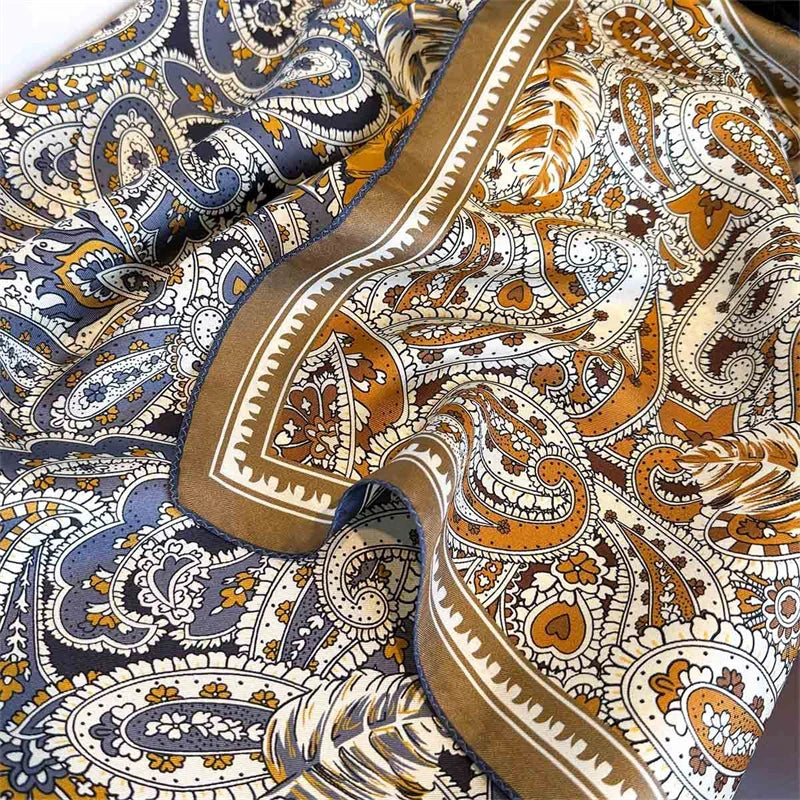 Damen Twill Seidenschal 65cm quadratisch Krawatte Halstuch doppelseitig Hijab Bandana B