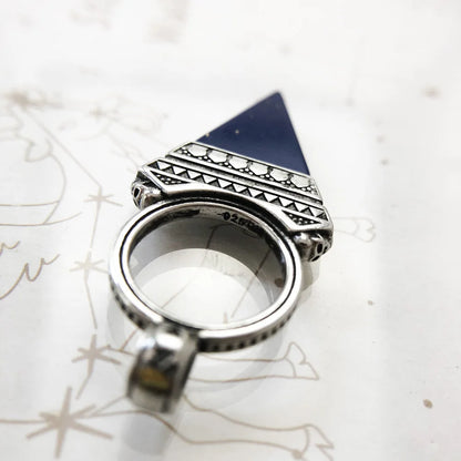 Damen-Charm-Anhänger Lucky Dreieck blau mystisch aus Sterlingsilber