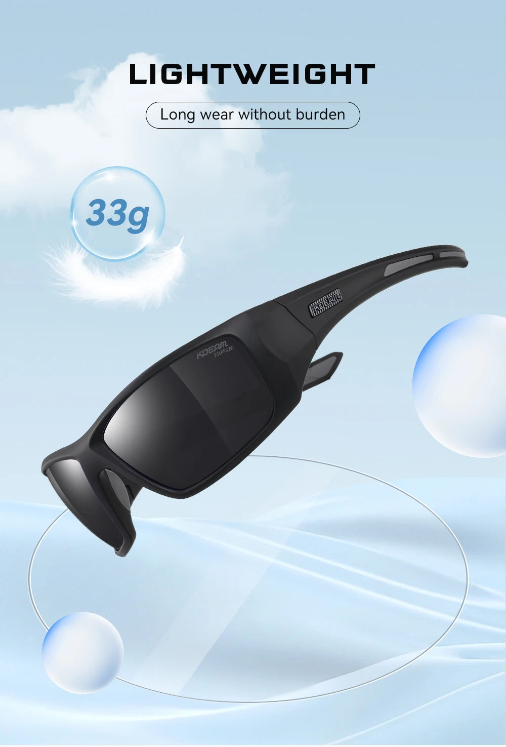 Sonnenbrille Radfahren TR90 polarisiert 1,2mm Glas Gummisteg Herren