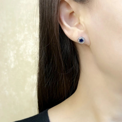 Damen-Ohrstecker Light of Luna blau Mond aus Sterlingsilber