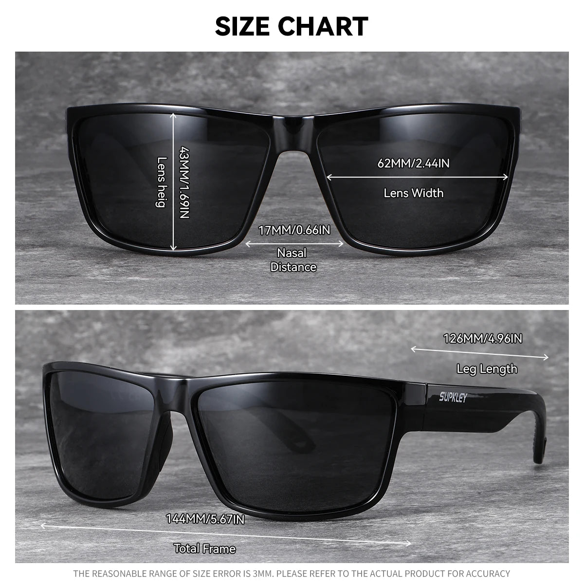 Sonnenbrille Sport Boxy UV400 polarisiert Fahren Wandern trendig