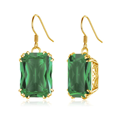 Damen-Tropfenohrringe aus 18K Goldplattierung mit synthetischem Rubin 13x18 mm für besondere Anlässe