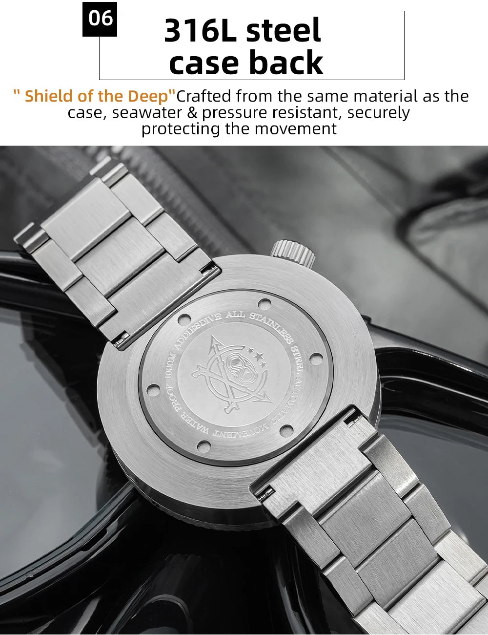 Herren Profi-Taucheruhr Automatik Saphirglas 3D-Zifferblatt 1000m Ultra Leuchtzeiger