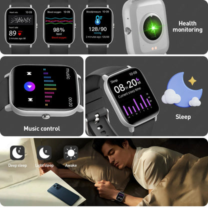 LIGE Voice Calling Smart Watch Ultra 1,85" HD-Bildschirm Schlafgesundheitsmonitor Sport DIY Zifferblätter Smartwatch Wasserdichte Uhren