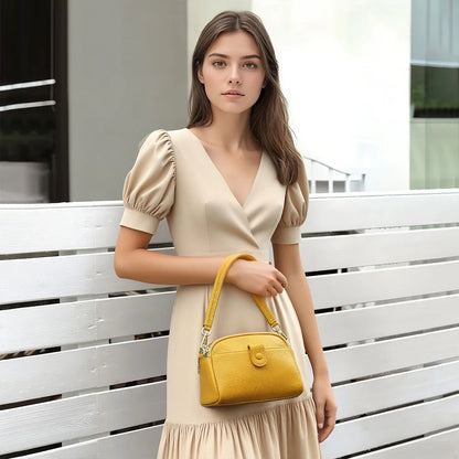 Damen-Handtasche Aus Rindleder Mit Mehreren Innenfächern Und Top-Griff Ideal für Alltag Und Abendveranstaltungen