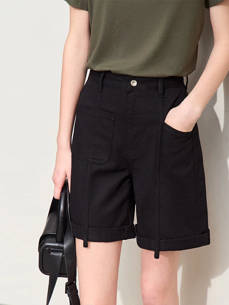 Minimalismus Baumwoll Jeans – Vintage Retro Fashion Shorts für Frauen