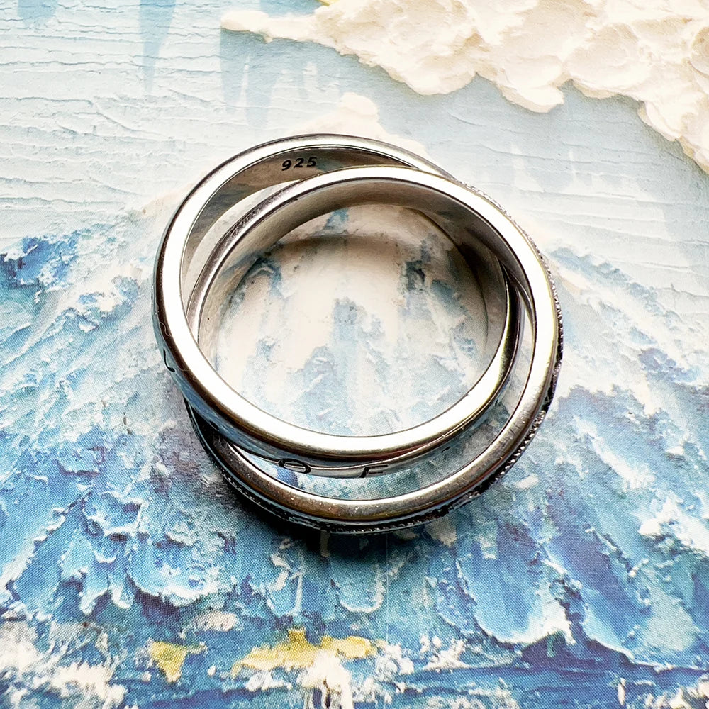 Damen-Ring Unendlichkeit Liebe Knoten Vintage Winter aus Sterlingsilber