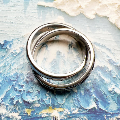 Damen-Ring Unendlichkeit Liebe Knoten Vintage Winter aus Sterlingsilber