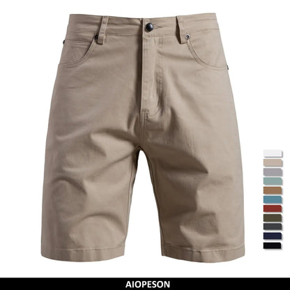 AIOPESON Herren-Sommershorts aus 100 % Baumwolle, lässige 11-farbige, leichte Straßenshorts mit mehreren Taschen