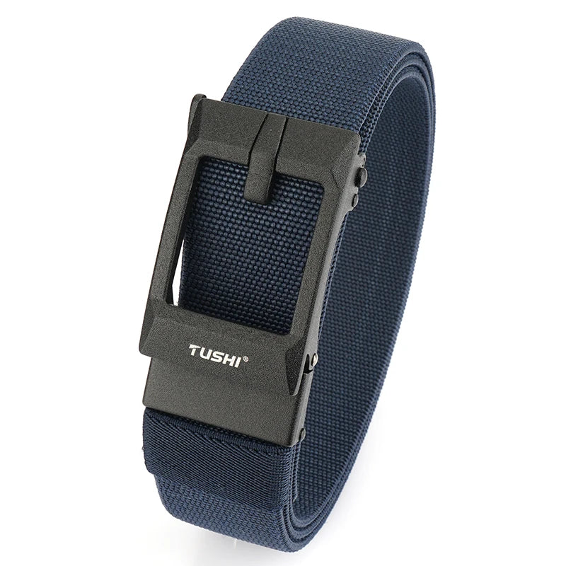 Herren-Gürtel Verstellbar aus elastischem Nylon mit automatischer Metall-Schnalle Breite 3,4 cm