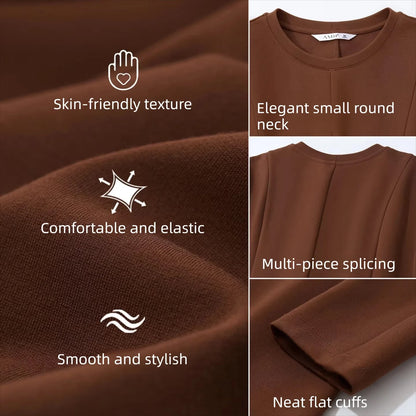 Elegantes Tailliertes Kleid Mit Stretch Für Bürodamen