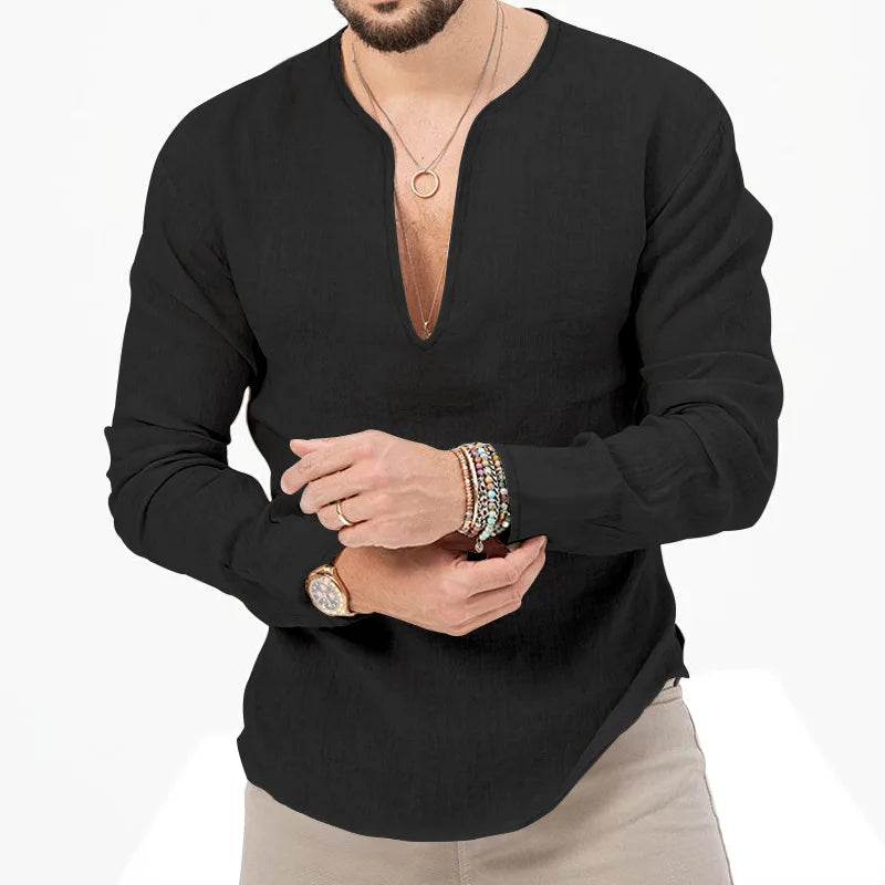 Schweres Herren-Übergrößen-Waffel-T-Shirt mit Farbblock und kurzen Ärmeln