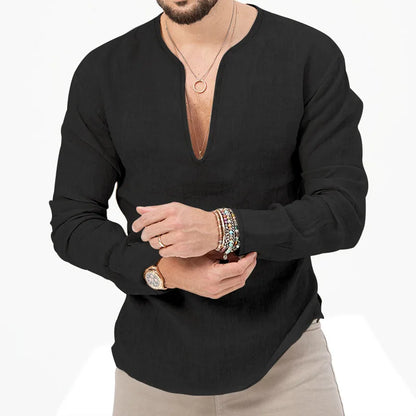 Schweres Herren-Übergrößen-Waffel-T-Shirt mit Farbblock und kurzen Ärmeln