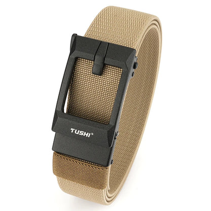 Herren-Gürtel Verstellbar aus elastischem Nylon mit automatischer Metall-Schnalle Breite 3,4 cm