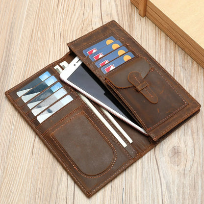 Unisex Geldbörse Clutch Mit RFID-Schutz Und Mehrfachen Kartenfächern Aus Echtem Leder Mit Telefonfach