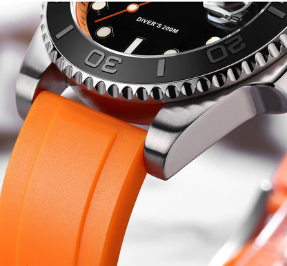 ADDIESDIVE 41mm AD2040 Sports Diver Watch TPU rubber belt Blue Luminous Reloj Hombre 200m Waterproof Quartz Watches