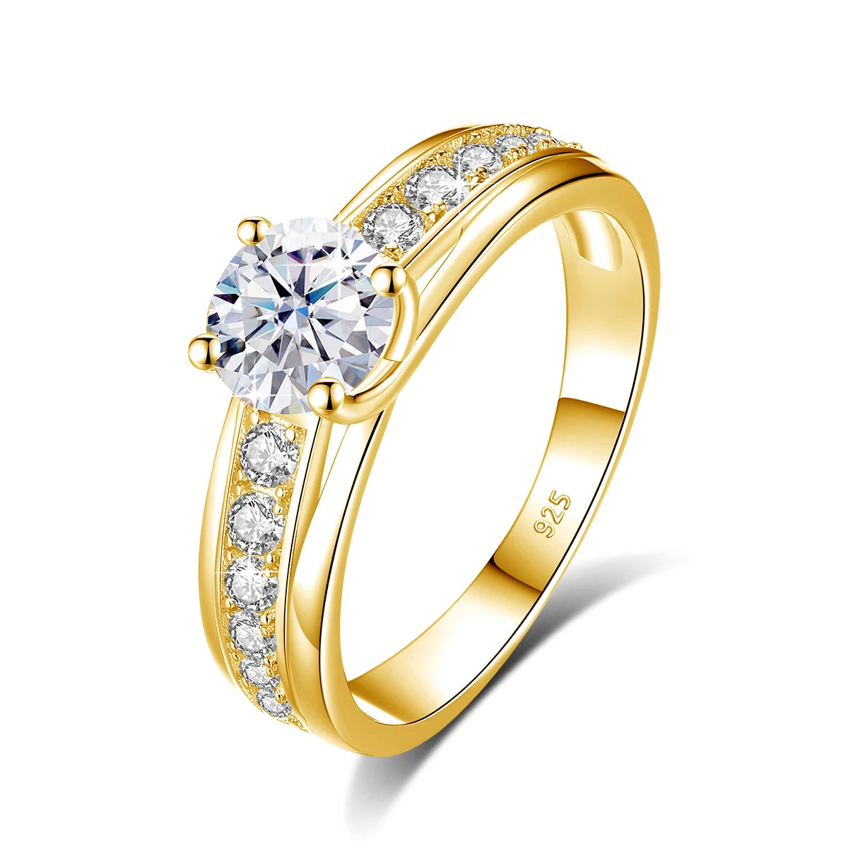 Damen-Moissanit-Ring 1 Karat Rhodium-beschichtetes 925er Silber mit Zertifikat Schmuckstück