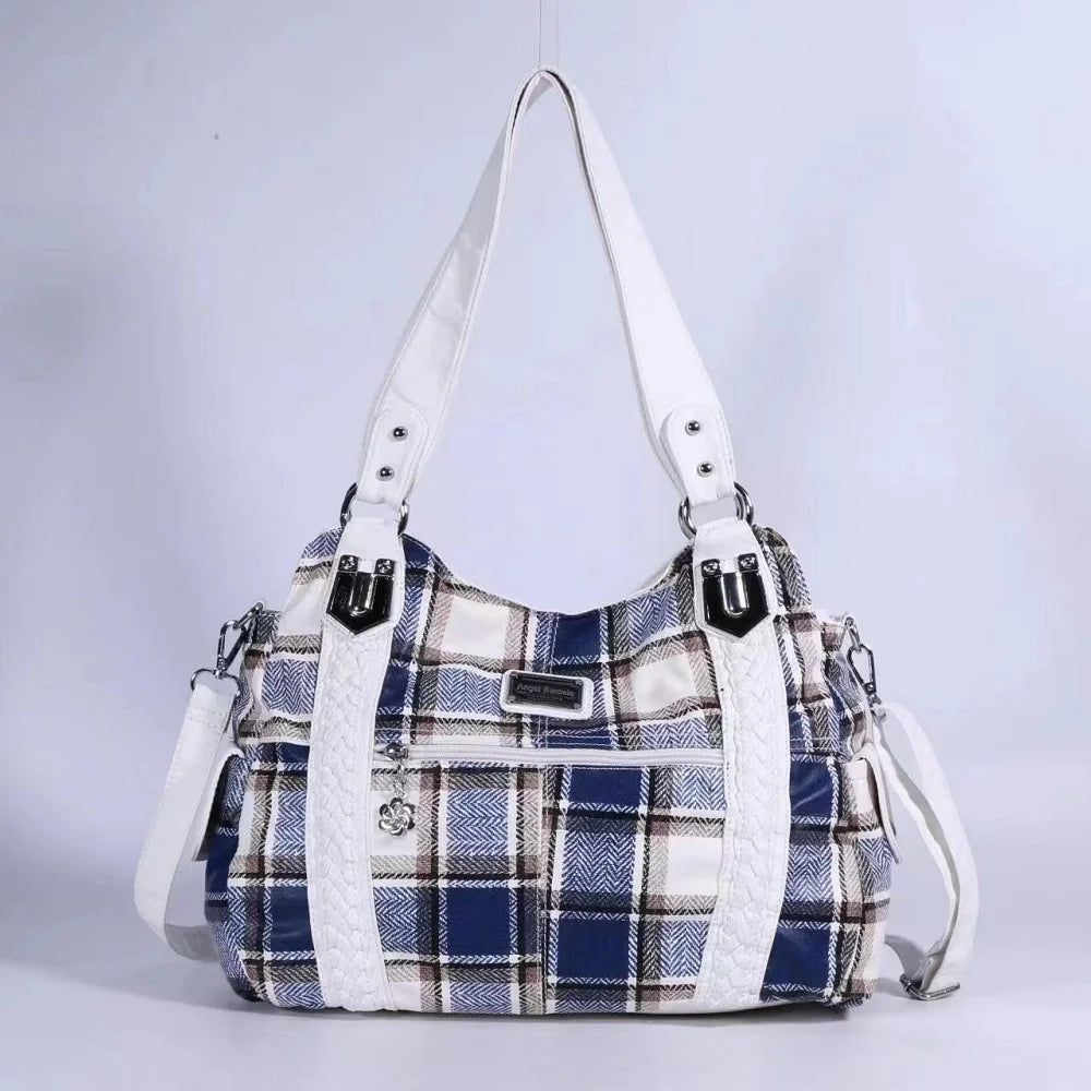 Damen-Schultertasche Aus PU-Leder Mit Reißverschluss Und Innenfächern Großes Stauraumvolumen