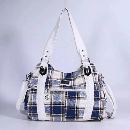 Damen-Schultertasche Aus PU-Leder Mit Reißverschluss Und Innenfächern Großes Stauraumvolumen