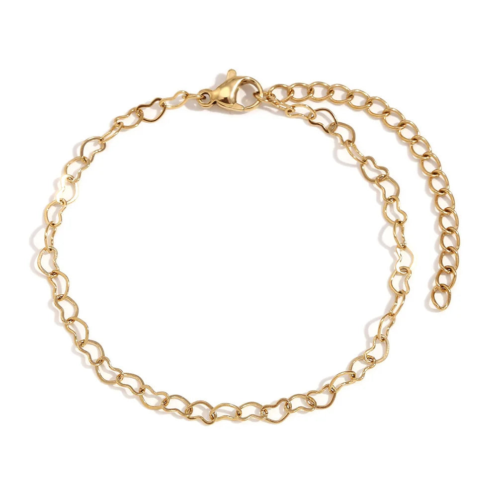 Damen-Armband mit Herzkette aus Edelstahl