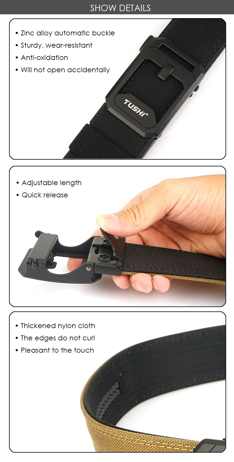 Herren-Taktischer Gürtel IPSC-tauglich aus Nylon mit Metall-Schnalle, Outdoor-Einsatz