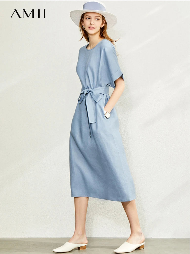 Elegantes Damenkleid Aus Leinen Komfortabel Stylisch Büromode