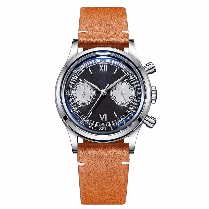 ADDIESDIVE AD2037 VK64 Multifunctional Chronograph Watch 10Bar Waterproof Mens Leather Watch Quartz Watches Reloj Hombre