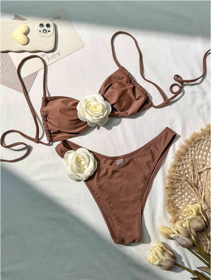 Dreiteiliges Damen-Bikini-Set im brasilianischen Stil – ideal für Strand und Pool