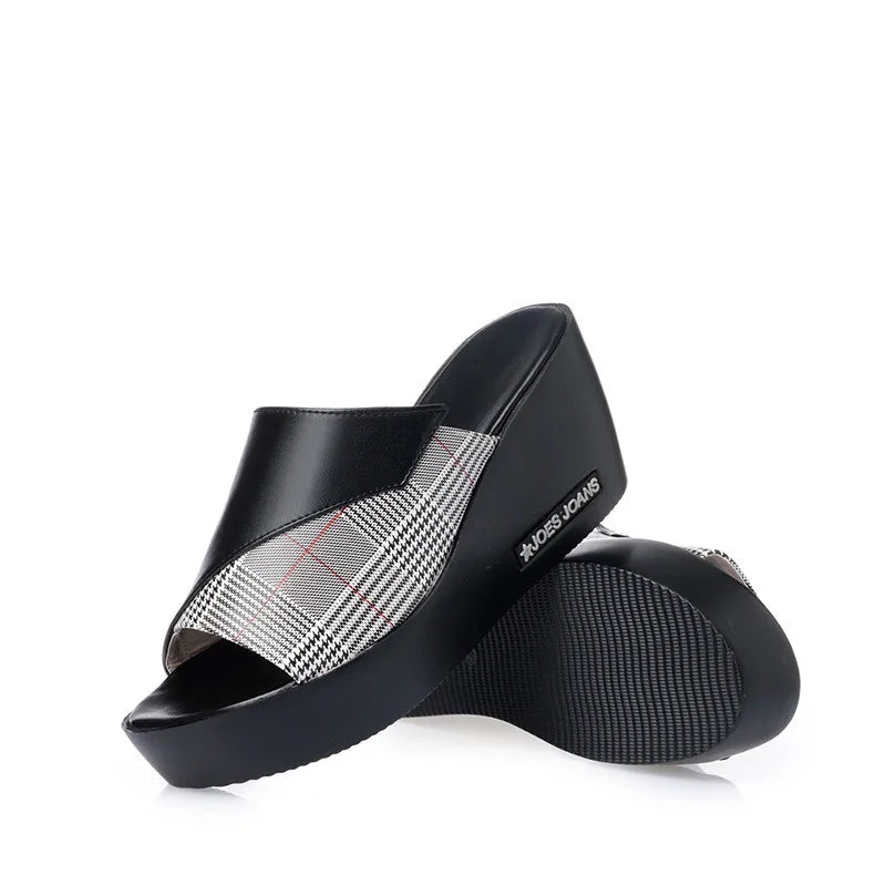 Aiyuqi Frau Plattform Flip Flops neue Sommer Frauen Echt leder Slipper High Heel Schuhe große Größe 41 42 43 Frauen Slipper