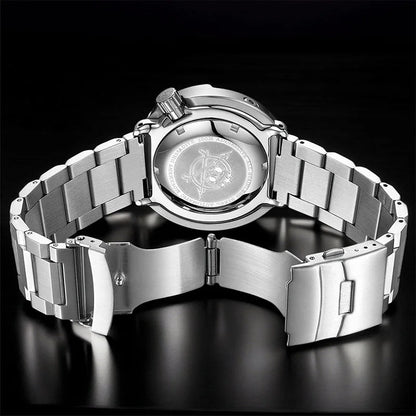 Herren-Profi-Taucheruhr mit Doppel-Saphirglas-Luenette und 300 m Wasserdichtigkeit