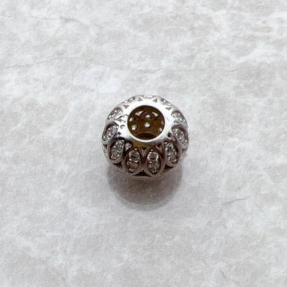 Damen-Charm-Anhänger Perlen Blätter romantisch Karma aus Sterlingsilber