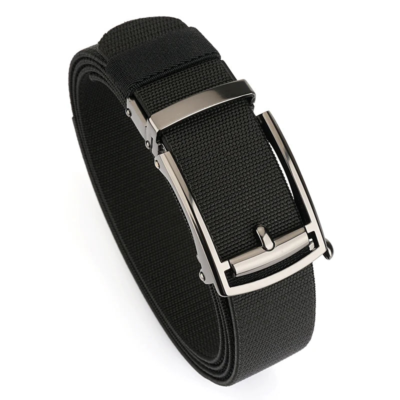VATLY Elastik-Gürtel Herren Gunmetal Automatik-Schnalle Nylon Einheitsgröße