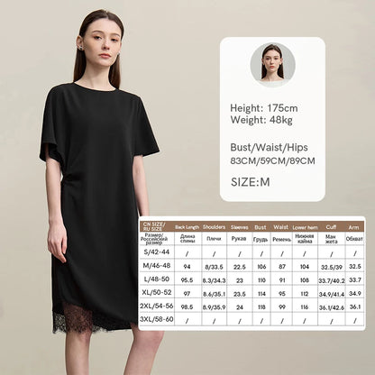 Elegantes Asymmetrisches Chiffonkleid Für Bürodamen