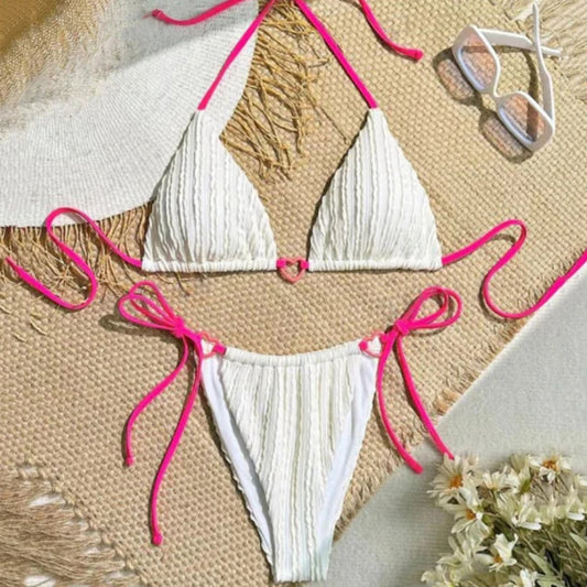 Weißer Push-Up-Bikini im brasilianischen Stil – verführerisches Bade-Set für den Strand und Pool
