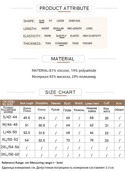 Größentabelle für den Damen-Strickpullover: Maße und Passform