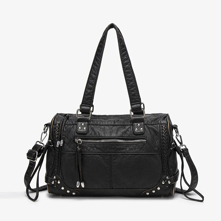 Damen-Handtasche aus weichem Bronzeleder Großes Fassungsvermögen mit Innenfächern Alltagstauglichkeit