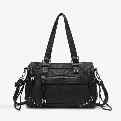 Damen-Handtasche aus weichem Bronzeleder Großes Fassungsvermögen mit Innenfächern Alltagstauglichkeit