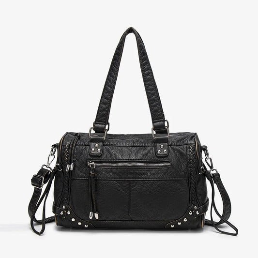 Damen-Handtasche aus weichem Bronzeleder Großes Fassungsvermögen mit Innenfächern Alltagstauglichkeit