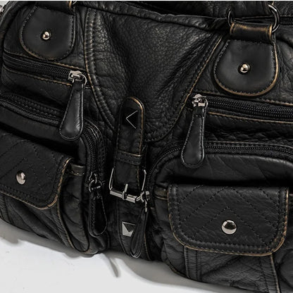 Damen-Handtasche Mit Oberem Henkel Und Schulterriemen Aus Bronze Kunstleder Für Alltag Und Freizeit