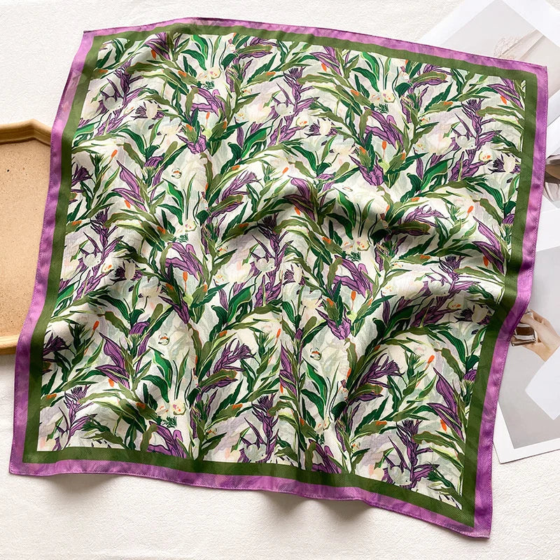 Damen Baumwoll Schal Bandana Blumen Vintage Bohemian quadratisch Sommer Strand