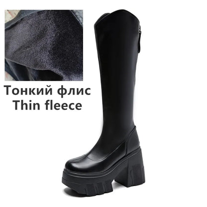 AIYUQI Western Cowboy Boots Women 2025 New Fashion High Heel Female Rider Boots 11cm Heel High Platform Skinny Boots Women