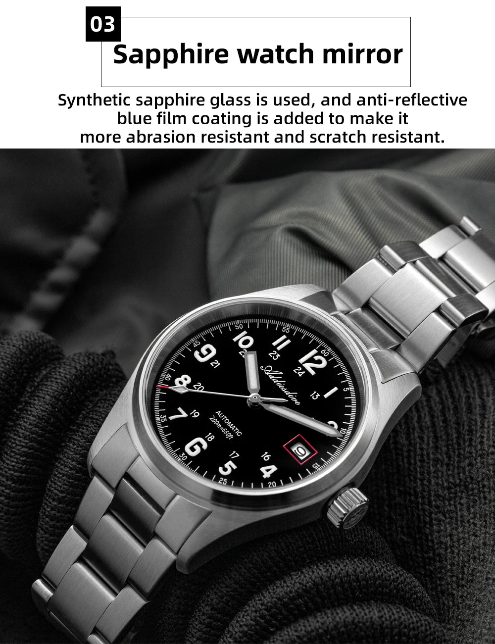 Herren-Vintage-Taucheruhr mit Saphirglas und NH35A-Automatikwerk